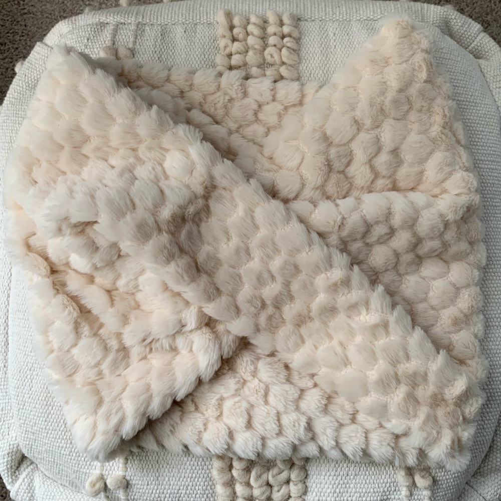 INC International Concepts Beige Faux Fur Scarf